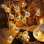 Load image into Gallery viewer, Christmas LED Fairy Light Moroccan Hollow Metal Ball - Battery Powered
