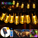 Load image into Gallery viewer, 28FT 20 Bulbs Shatterproof Bulbs Patio Solar Lights with Remote
