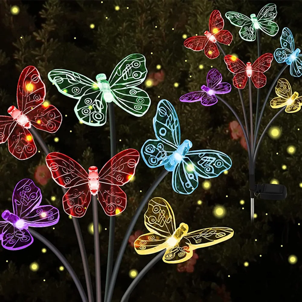 Solar Powered Butterfly Lawn Lights with 6/8/10heads