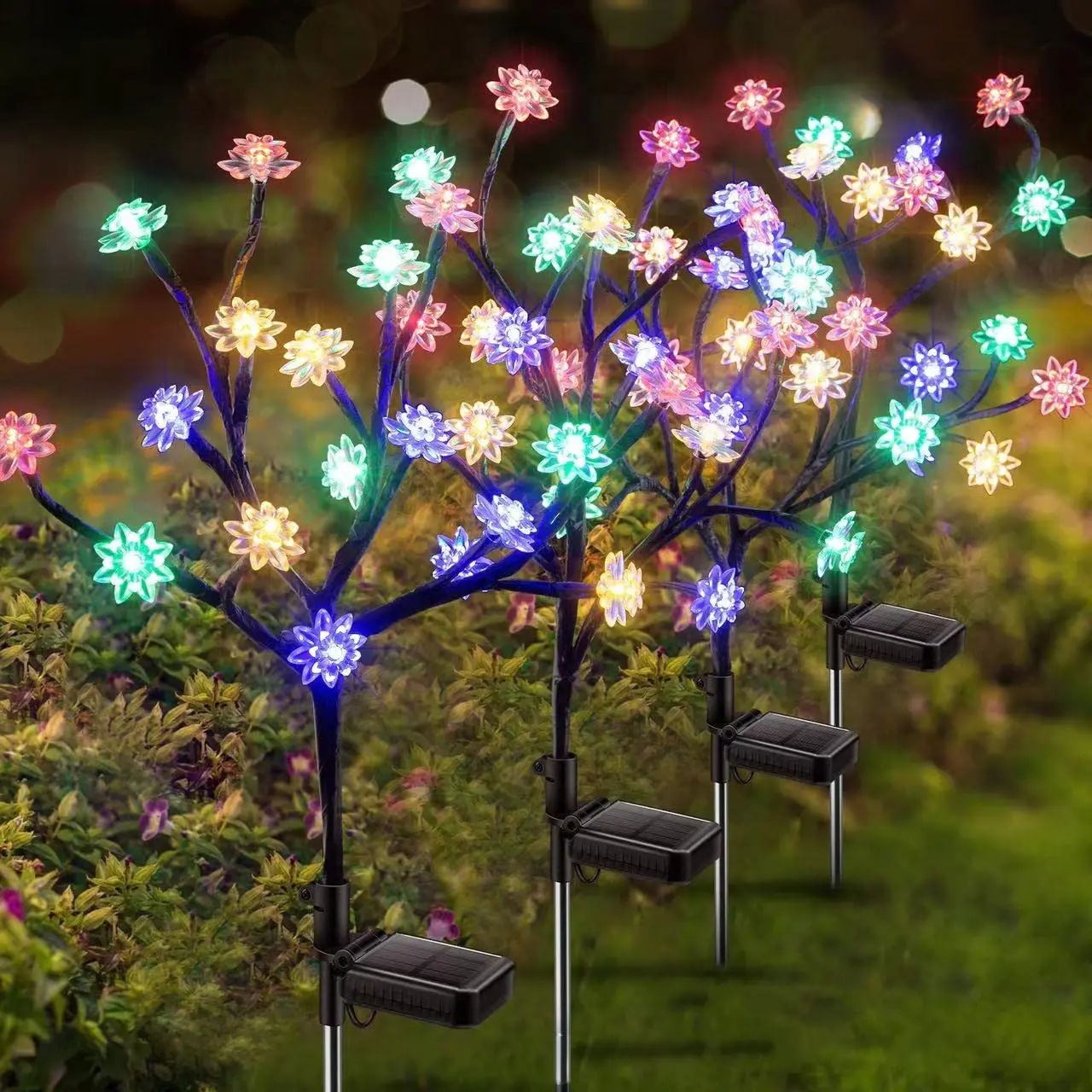 Solar Powered Flower Lamp Garden Lights