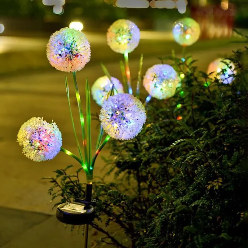 Outdoor Solar Garden Lights with 2 Modes Solar Dandelion Flowers