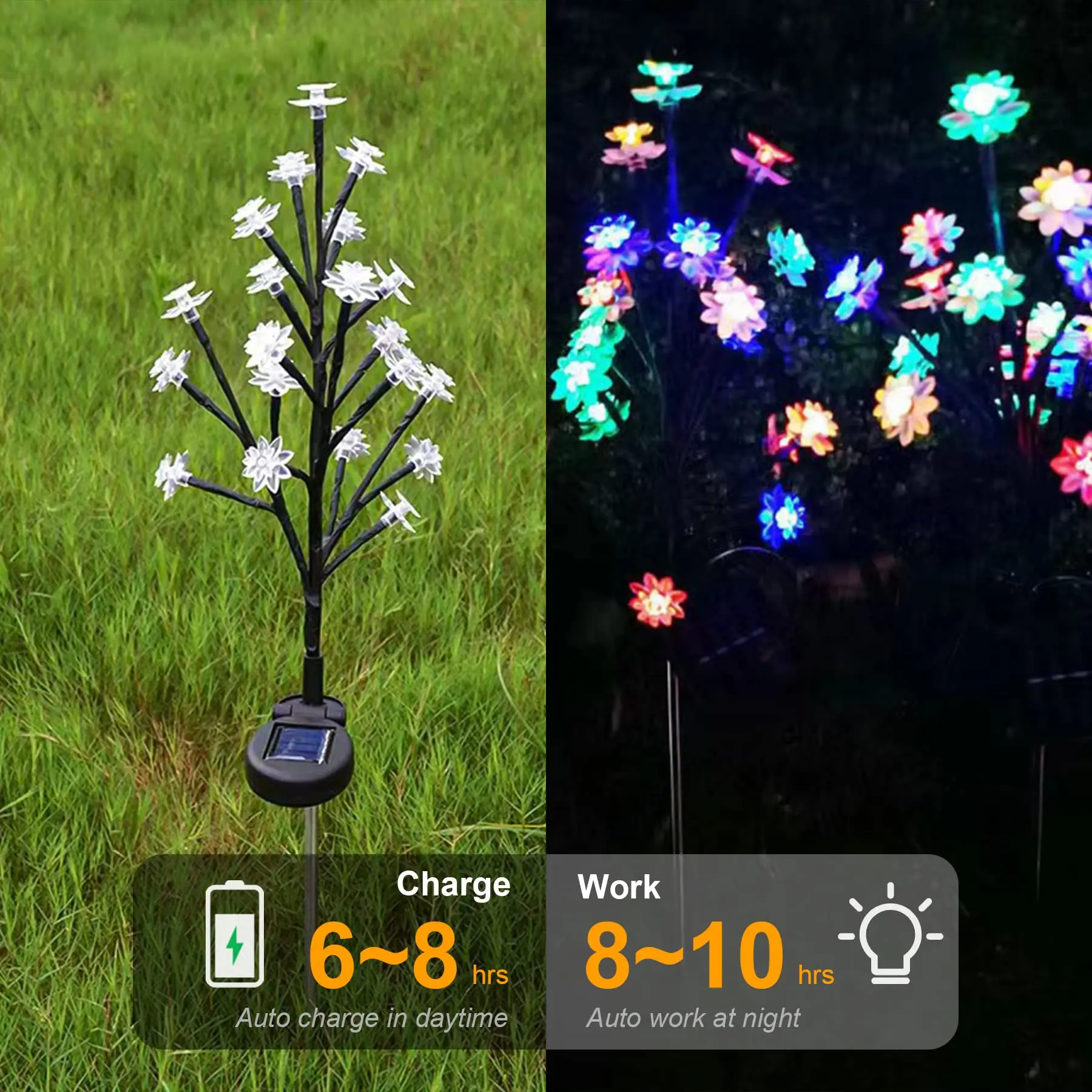 Solar Powered Flower Lamp Garden Lights