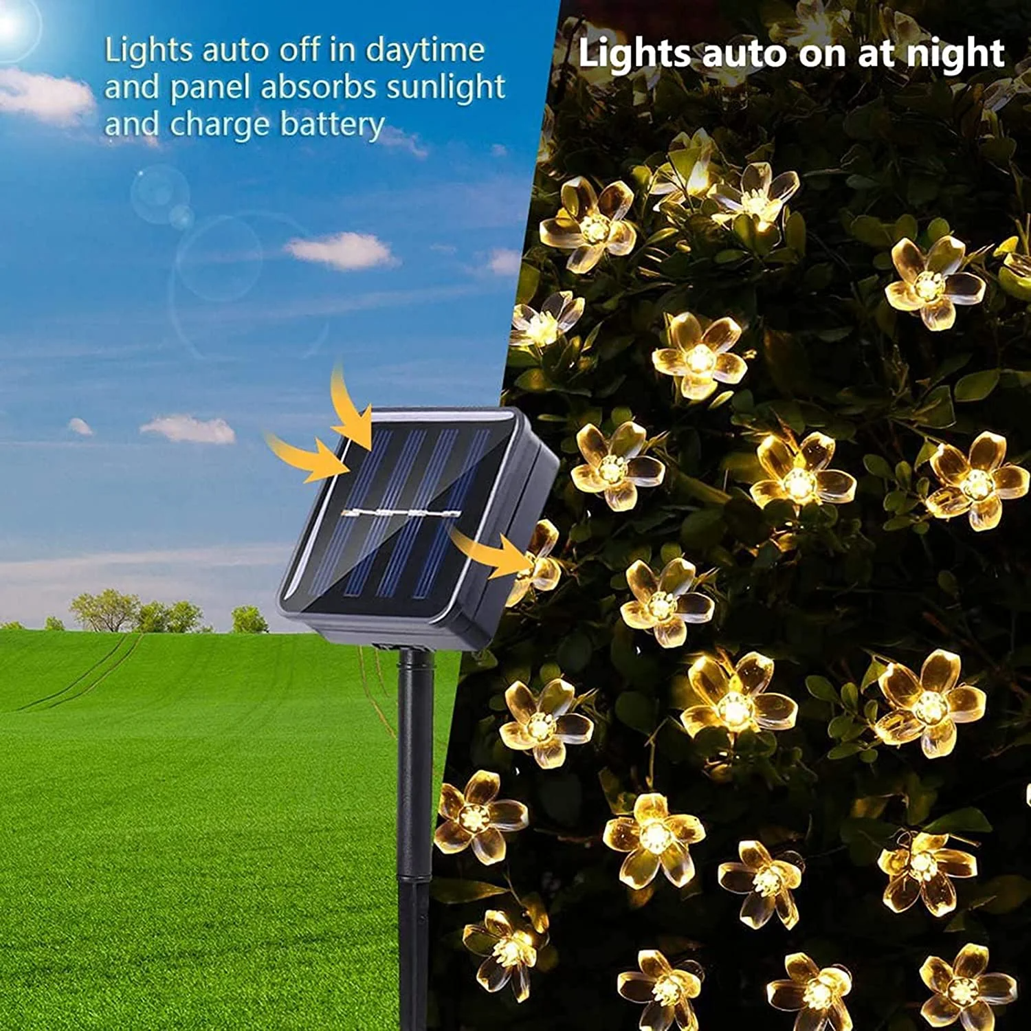 Solar Outdoor LED Garden Fairy String Light