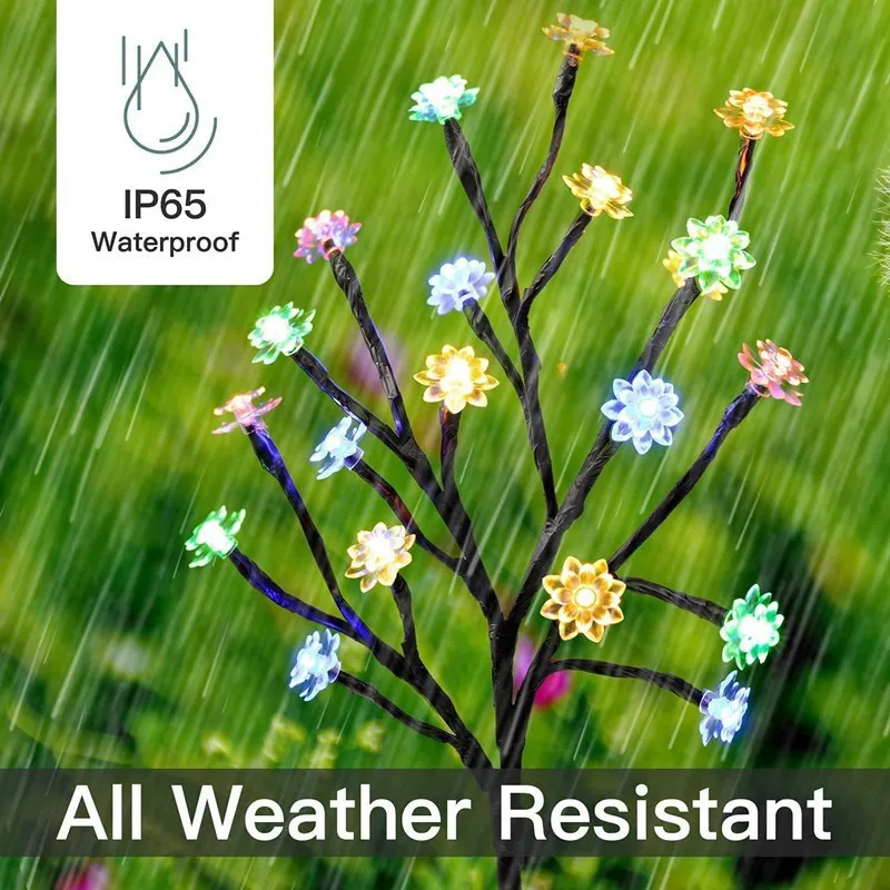 Solar Powered Flower Lamp Garden Lights