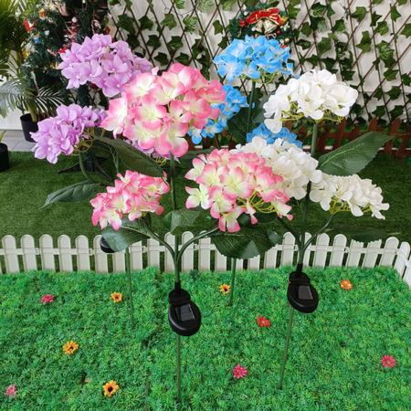 Led Hydrangea Rose Solar Garden Lights