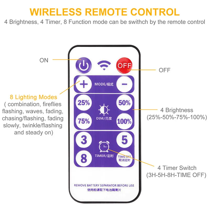 Solar Star Moon String Light Outdoor with Remote 138 LED 8 Lighting Modes