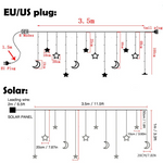 Load image into Gallery viewer, Solar Star Moon String Light Outdoor with Remote 138 LED 8 Lighting Modes
